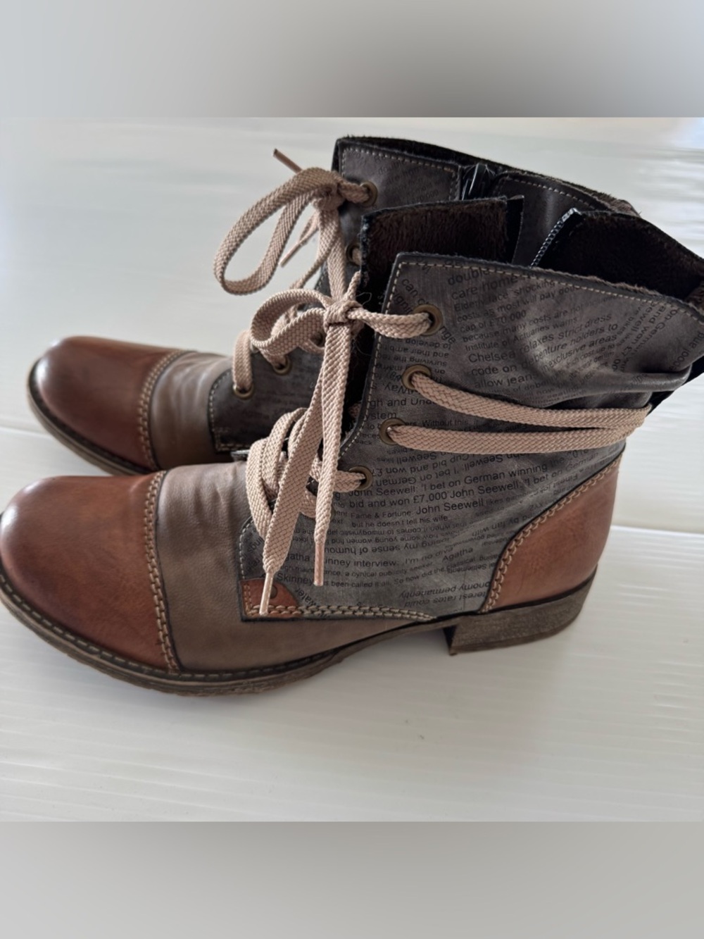 Rieker Label Patch with brown and grey